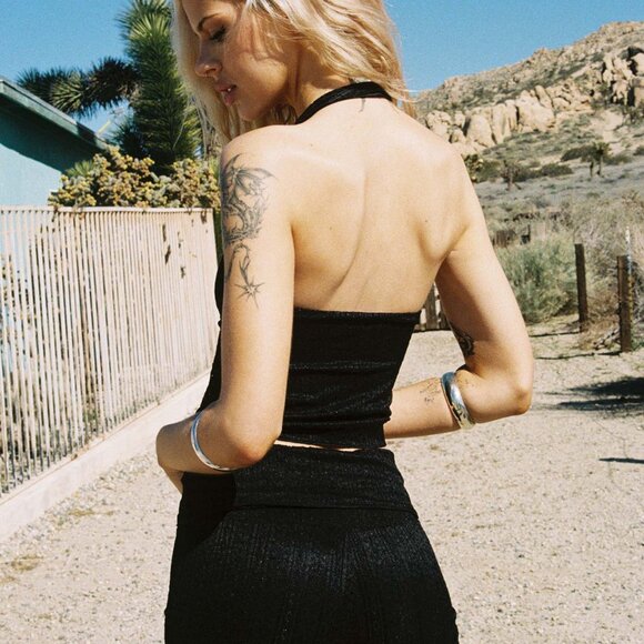 Princess Polly Moderna Halter Lace Top Black, 0 - Picture 2 of 5